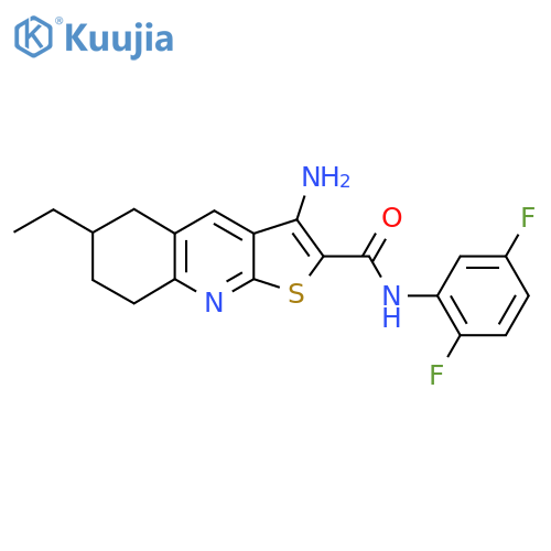 3-Amino-N-(2,5-difluorophenyl)-6-ethyl-5H,6H,7H,8H-thieno[2,3-b]quinoline-2-carboxamide structure