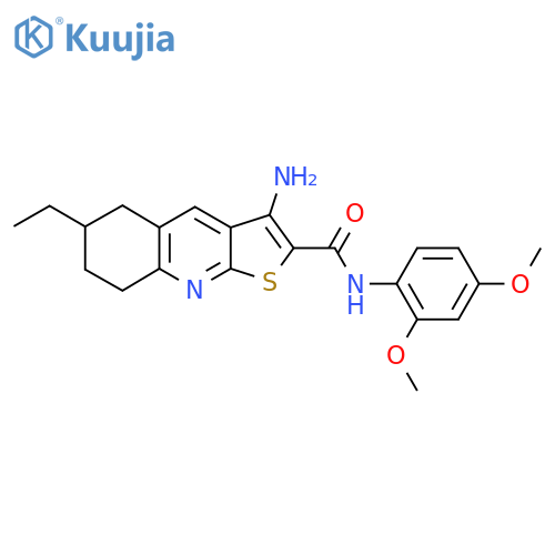 3-Amino-N-(2,4-dimethoxyphenyl)-6-ethyl-5H,6H,7H,8H-thieno[2,3-b]quinoline-2-carboxamide structure