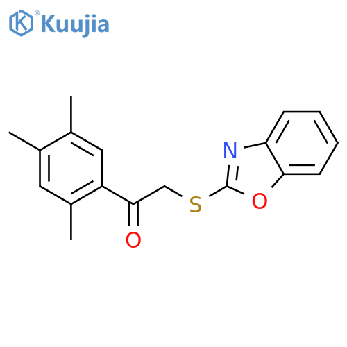 2-(1,3-benzoxazol-2-ylsulfanyl)-1-(2,4,5-trimethylphenyl)ethan-1-one structure