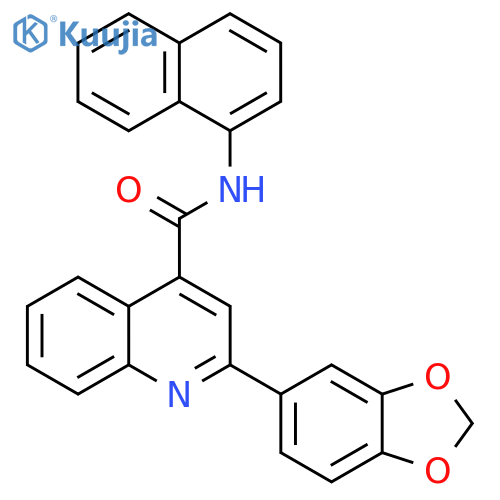2-(1,3-benzodioxol-5-yl)-N-(1-naphthyl)-4-quinolinecarboxamide structure
