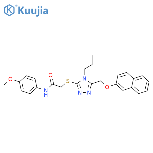<br>2-({4-allyl-5-[(2-naphthyloxy)methyl]-4H-1,2,4-triazol-3-yl}sulfanyl)-N-(4- methoxyphenyl)acetamide structure