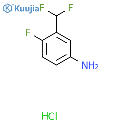 3-(Difluoromethyl)-4-fluoroaniline;hydrochloride structure