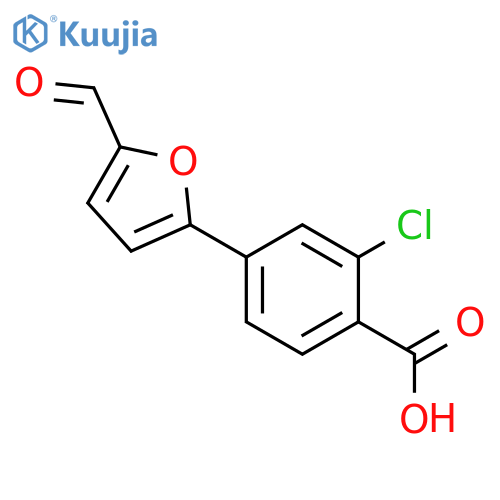 2-Chloro-4-(5-formyl-furan-2-yl)-benzoic acid structure