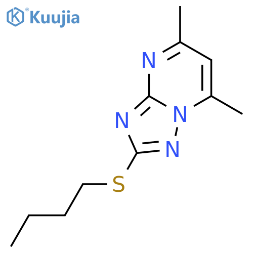 [1,2,4]TRIAZOLO[1,5-A]PYRIMIDINE, 2-(BUTYLTHIO)-5,7-DIMETHYL- structure