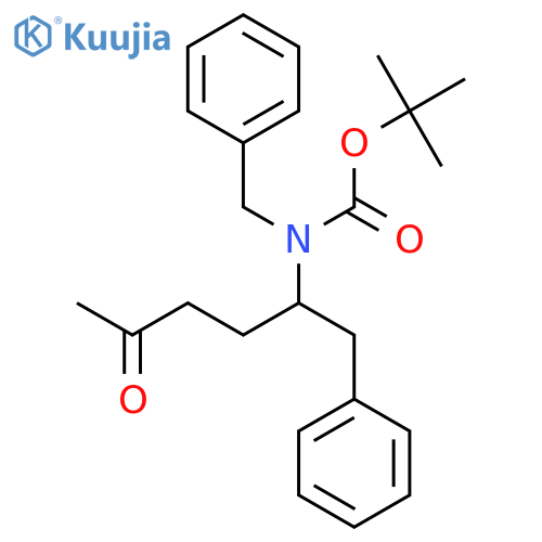 Carbamic acid, [(1R)-4-oxo-1-(phenylmethyl)pentyl](phenylmethyl)-, 1,1-dimethylethyl ester (9CI) structure