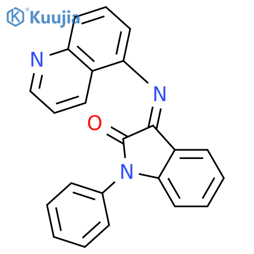 2H-Indol-2-one, 1,3-dihydro-1-phenyl-3-(5-quinolinylimino)-, (3Z)- structure