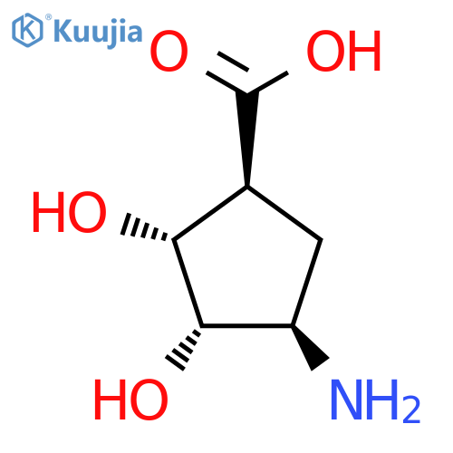 Rac-(1r,2s,3r,4s)-4-amino-2,3-dihydroxycyclopentane-1-carboxylic acid structure