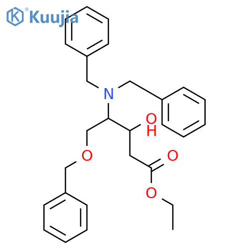 L-threo-Pentonic acid, 4-[bis(phenylmethyl)amino]-2,4-dideoxy-5-O-(phenylmethyl)-, ethyl ester structure