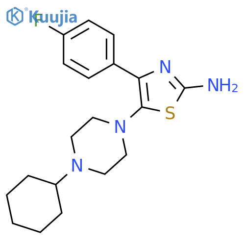 2-THIAZOLAMINE, 5-(4-CYCLOHEXYL-1-PIPERAZINYL)-4-(4-FLUOROPHENYL)- structure