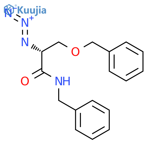 Propanamide, 2-azido-3-(phenylmethoxy)-N-(phenylmethyl)-, (2R)- structure