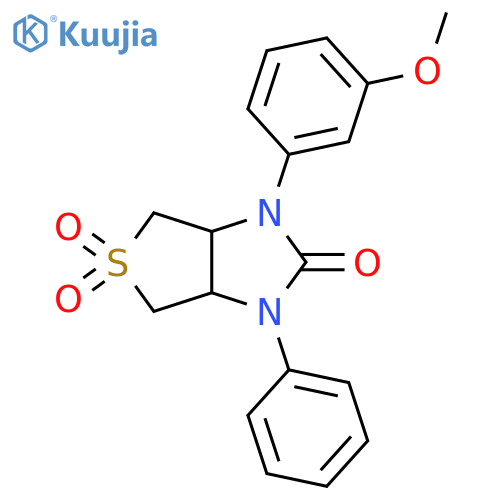 1-(3-methoxyphenyl)-3-phenyl-hexahydro-1H-5lambda6-thieno3,4-dimidazole-2,5,5-trione structure