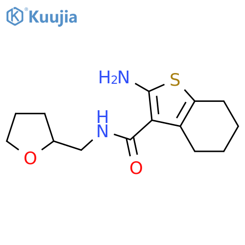 2-amino-N-[(oxolan-2-yl)methyl]-4,5,6,7-tetrahydro-1-benzothiophene-3-carboxamide structure