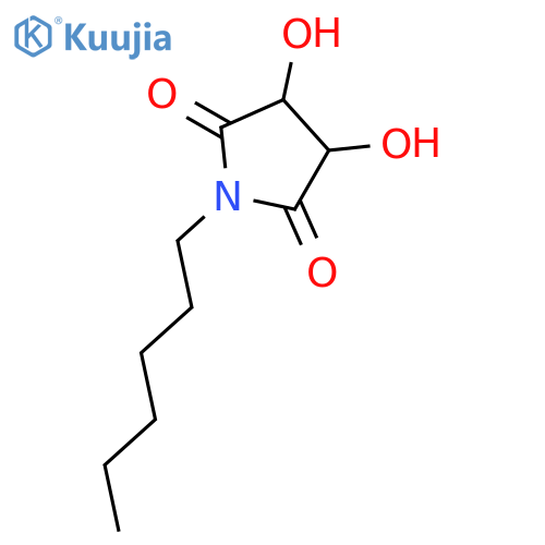 2,5-Pyrrolidinedione, 1-hexyl-3,4-dihydroxy- (9CI) structure