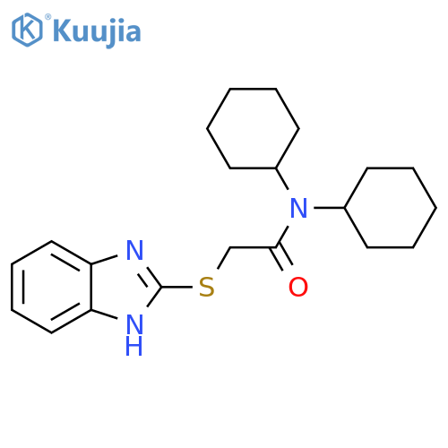 2-(1H-Benzoimidazol-2-ylsulfanyl)-N,N-dicyclohexyl-acetamide structure