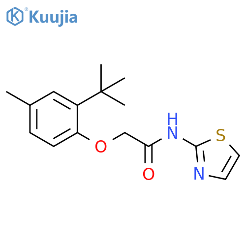 2-(2-tert-butyl-4-methylphenoxy)-N-(1,3-thiazol-2-yl)acetamide structure