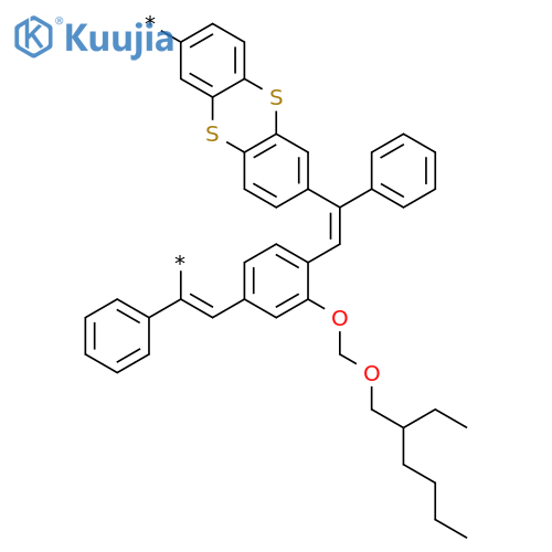 POLY[2,7-THIANTHRENEDIYL(1-PHENYL-1,2-ETHENEDIYL)[[(2-ETHYLHEXYL)OXY]METHOXY-1,4-PHENYLENE](2-PHENYL-1,2-ETHENEDIYL)] structure