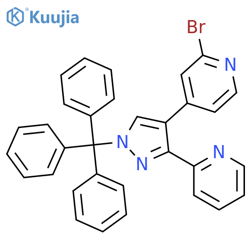 2-Bromo-4-(3-(pyridin-2-yl)-1-trityl-1H-pyrazol-4-yl)pyridine structure