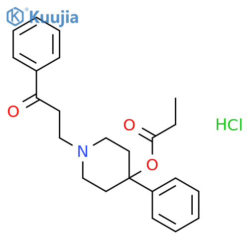 1-Propanone,3-[4-(1-oxopropoxy)-4-phenyl-1-piperidinyl]-1-phenyl-, hydrochloride (1:1) structure