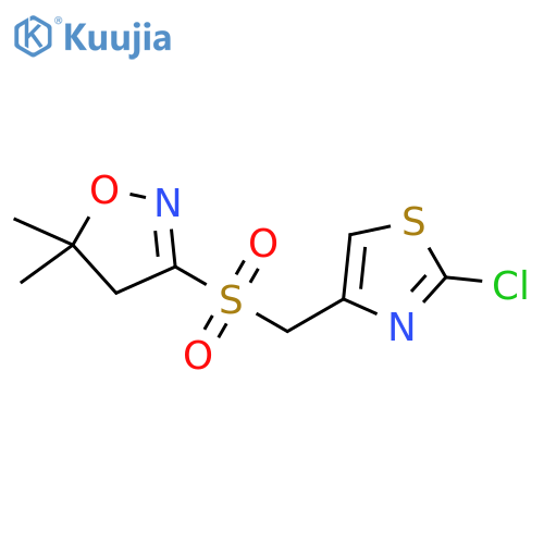 Isoxazole, 3-[[(2-chloro-4-thiazolyl)methyl]sulfonyl]-4,5-dihydro-5,5-dimethyl- structure