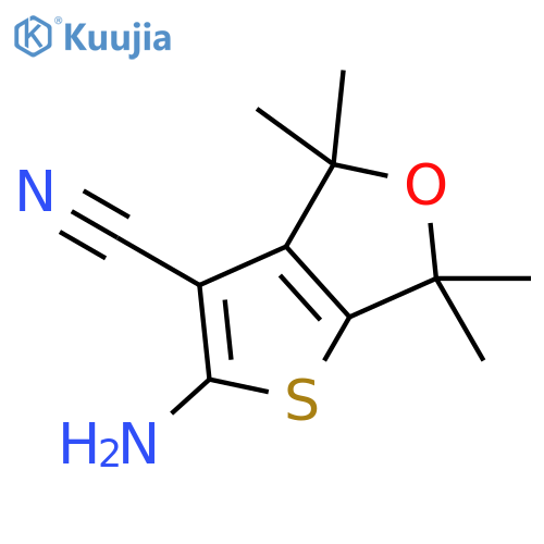 2-amino-4,4,6,6-tetramethyl-4,6-dihydrothieno2,3-cfuran-3-carbonitrile structure