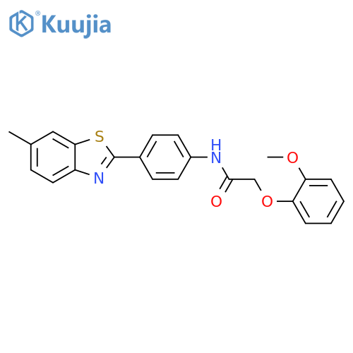 2-(2-methoxyphenoxy)-N-4-(6-methyl-1,3-benzothiazol-2-yl)phenylacetamide structure