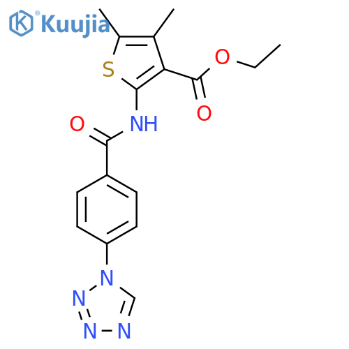 ethyl 4,5-dimethyl-2-4-(1H-1,2,3,4-tetrazol-1-yl)benzamidothiophene-3-carboxylate structure