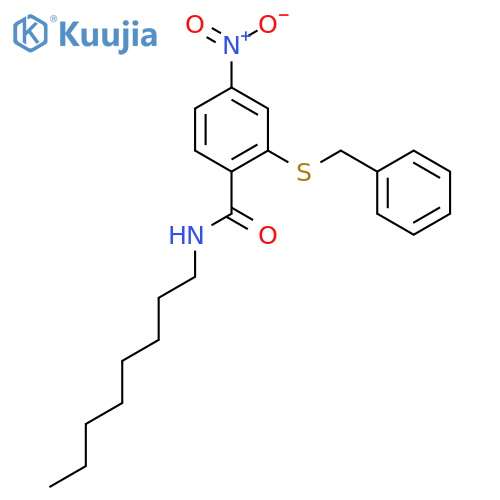 BENZAMIDE, 4-NITRO-N-OCTYL-2-[(PHENYLMETHYL)THIO]- structure
