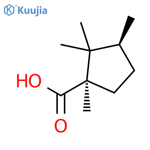 (1R,3S)-1,2,2,3-tetramethylcyclopentane-1-carboxylic acid structure