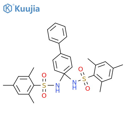 2,4,6-trimethyl-N-4'-(2,4,6-trimethylbenzenesulfonamido)-1,1'-biphenyl-4-ylbenzene-1-sulfonamide structure