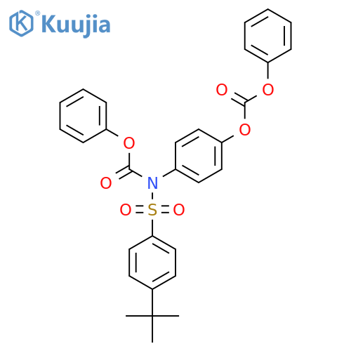 4-N-(phenoxycarbonyl)4-tert-butylbenzenesulfonamidophenyl phenyl carbonate structure