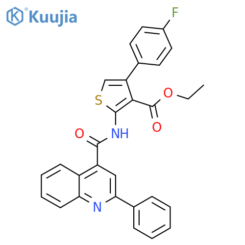 ethyl 4-(4-fluorophenyl)-2-(2-phenylquinoline-4-amido)thiophene-3-carboxylate structure