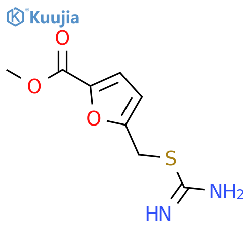 5-Carbamimidoylsulfanylmethyl-furan-2-carboxylic acid methyl ester structure