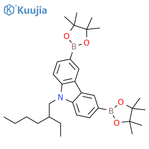 9-(2-Ethylhexyl)-3,6-bis(4,4,5,5-tetramethyl-1,3,2-dioxaborolan-2-yl)-9H-carbazole structure