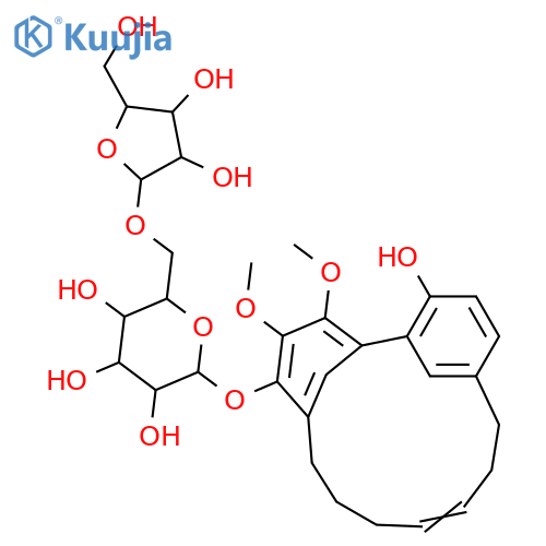 Myricanol; (ξ)-form, 11-Deoxy, 10E,11-didehydro, 5-O-[α-L-arabinofuranosyl-(1→6)-β-D-glucopyranoside] structure