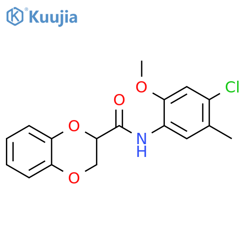 N-(4-chloro-2-methoxy-5-methylphenyl)-2,3-dihydro-1,4-benzodioxine-2-carboxamide structure