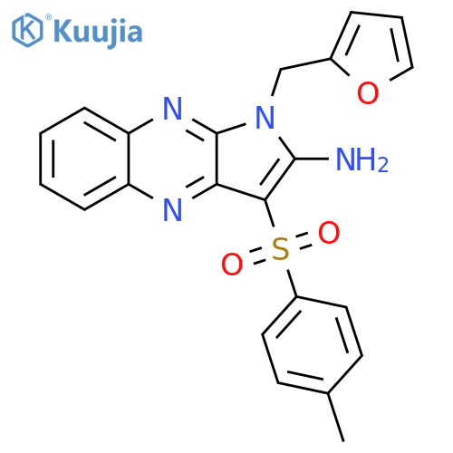 1-(furan-2-yl)methyl-3-(4-methylbenzenesulfonyl)-1H-pyrrolo2,3-bquinoxalin-2-amine structure