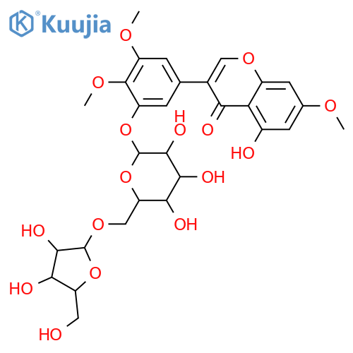 3',4',5,5',7-Pentahydroxyisoflavone; 3',4',7-Tri-Me ether, 5'-O-[α-L-arabinofuranosyl-(1→6)-β-D-glucopyranoside] structure