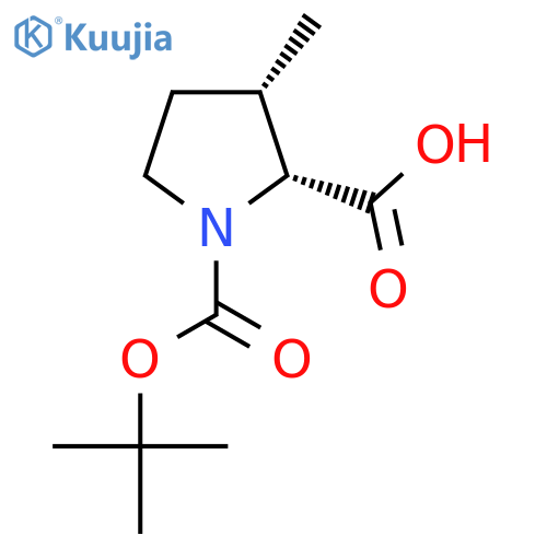 (3S)-1-(tert-butoxycarbonyl)-3-methyl-D-proline structure
