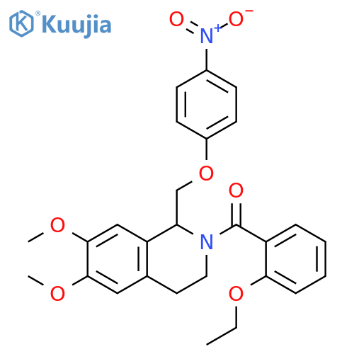 2-(2-ethoxybenzoyl)-6,7-dimethoxy-1-[(4-nitrophenoxy)methyl]-1,2,3,4-tetrahydroisoquinoline structure