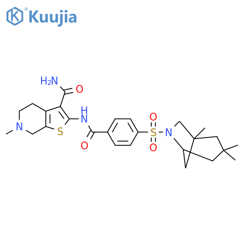 6-methyl-2-4-({1,3,3-trimethyl-6-azabicyclo3.2.1octan-6-yl}sulfonyl)benzamido-4H,5H,6H,7H-thieno2,3-cpyridine-3-carboxamide structure