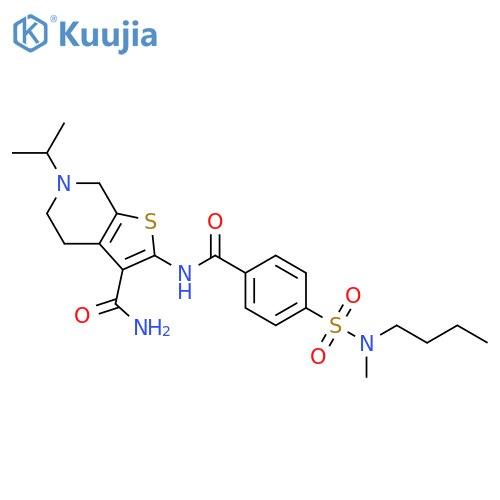 2-{4-butyl(methyl)sulfamoylbenzamido}-6-(propan-2-yl)-4H,5H,6H,7H-thieno2,3-cpyridine-3-carboxamide structure