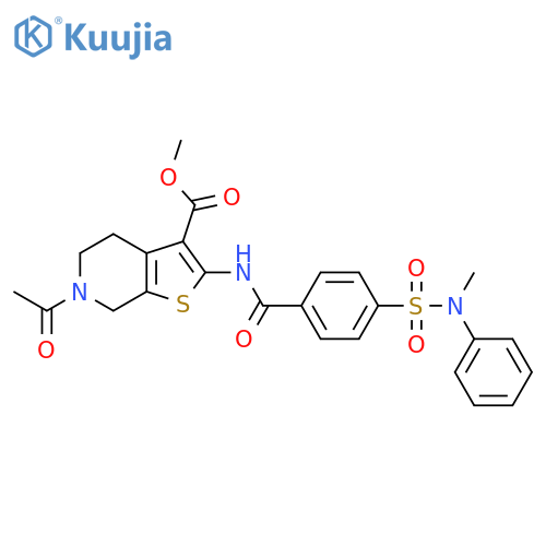 methyl 6-acetyl-2-{4-methyl(phenyl)sulfamoylbenzamido}-4H,5H,6H,7H-thieno2,3-cpyridine-3-carboxylate structure