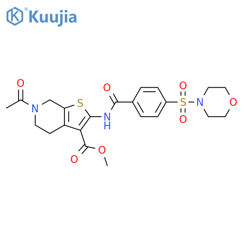 methyl 6-acetyl-2-4-(morpholine-4-sulfonyl)benzamido-4H,5H,6H,7H-thieno2,3-cpyridine-3-carboxylate structure