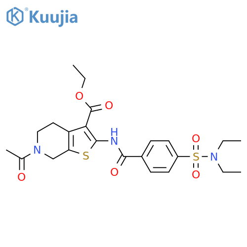 ethyl 6-acetyl-2-4-(diethylsulfamoyl)benzamido-4H,5H,6H,7H-thieno2,3-cpyridine-3-carboxylate structure