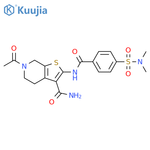 6-acetyl-2-4-(dimethylsulfamoyl)benzamido-4H,5H,6H,7H-thieno2,3-cpyridine-3-carboxamide structure