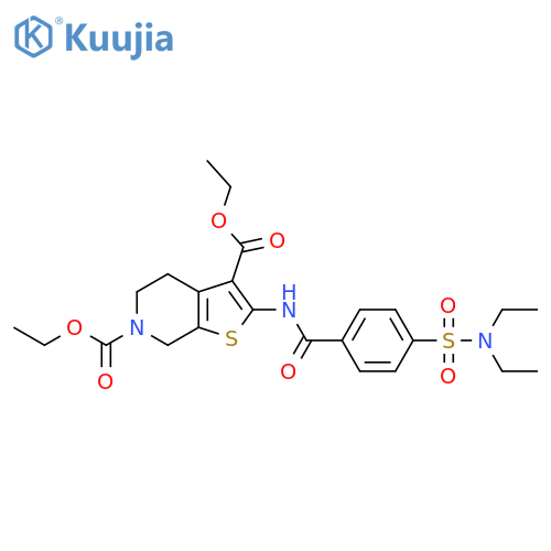 3,6-diethyl 2-4-(diethylsulfamoyl)benzamido-4H,5H,6H,7H-thieno2,3-cpyridine-3,6-dicarboxylate structure