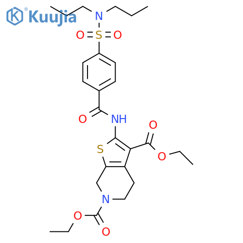 3,6-diethyl 2-4-(dipropylsulfamoyl)benzamido-4H,5H,6H,7H-thieno2,3-cpyridine-3,6-dicarboxylate structure
