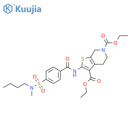 3,6-diethyl 2-{4-butyl(methyl)sulfamoylbenzamido}-4H,5H,6H,7H-thieno2,3-cpyridine-3,6-dicarboxylate structure