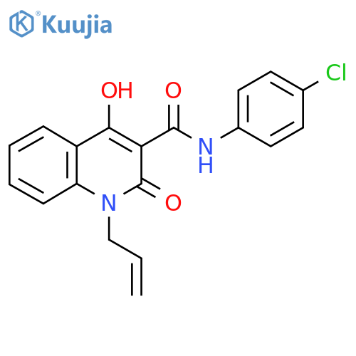 N-(4-chlorophenyl)-4-hydroxy-2-oxo-1-(prop-2-en-1-yl)-1,2-dihydroquinoline-3-carboxamide structure