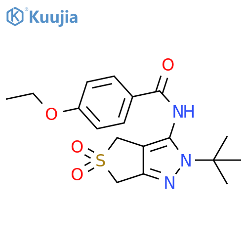 N-{2-tert-butyl-5,5-dioxo-2H,4H,6H-5lambda6-thieno3,4-cpyrazol-3-yl}-4-ethoxybenzamide structure